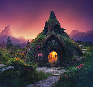 Magical Fairy House Digital Background