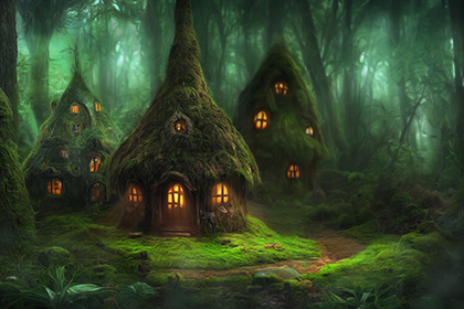 Magical Fairytown Digital Background