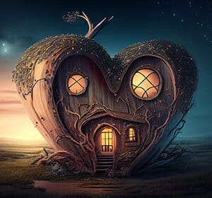 Magical Heart House Digital Background